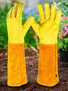 1 Pair Long Thorn Proof Rose Pruning Gloves Leather Garden Gloves for Women Men
