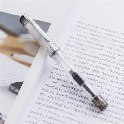 Wingsung Candy Color Transparent Fountain Pen Extra Fine Nib 0.38mm Student Practice Writing Ink Pens School Office Supplies