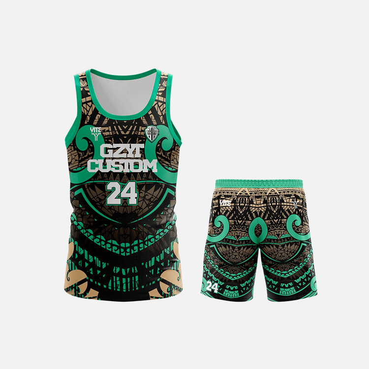 YITE | XSCQ24-004- Black And Green  Touch football  Uniforms