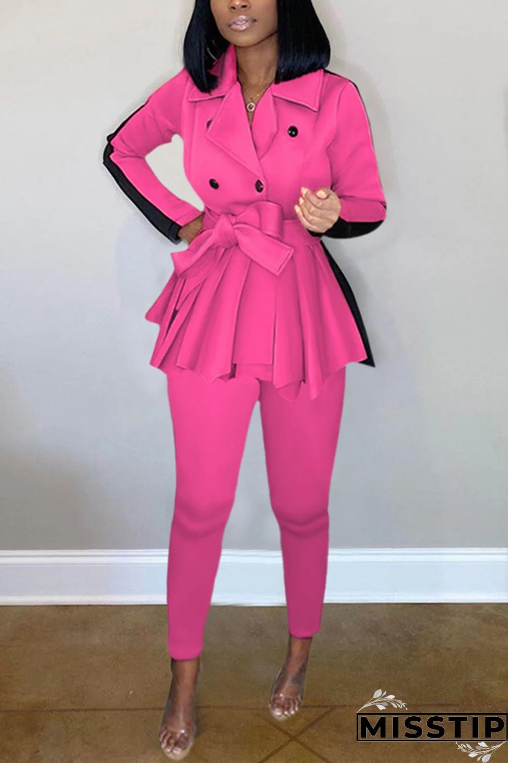 Orange Fashion Casual Long Sleeve Turndown Collar Regular Sleeve Regular Patchwork Two Pieces