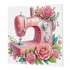 Framed Diamond Painting - Special Shaped - Sewing Machine (25x25cm)