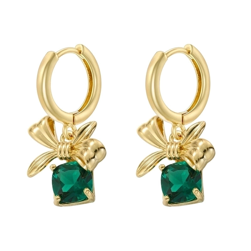 1 Pair Christmas Elegant Romantic Christmas Hat Christmas Tree Santa Claus Inlay Copper Zircon 18K Gold Plated Drop Earrings