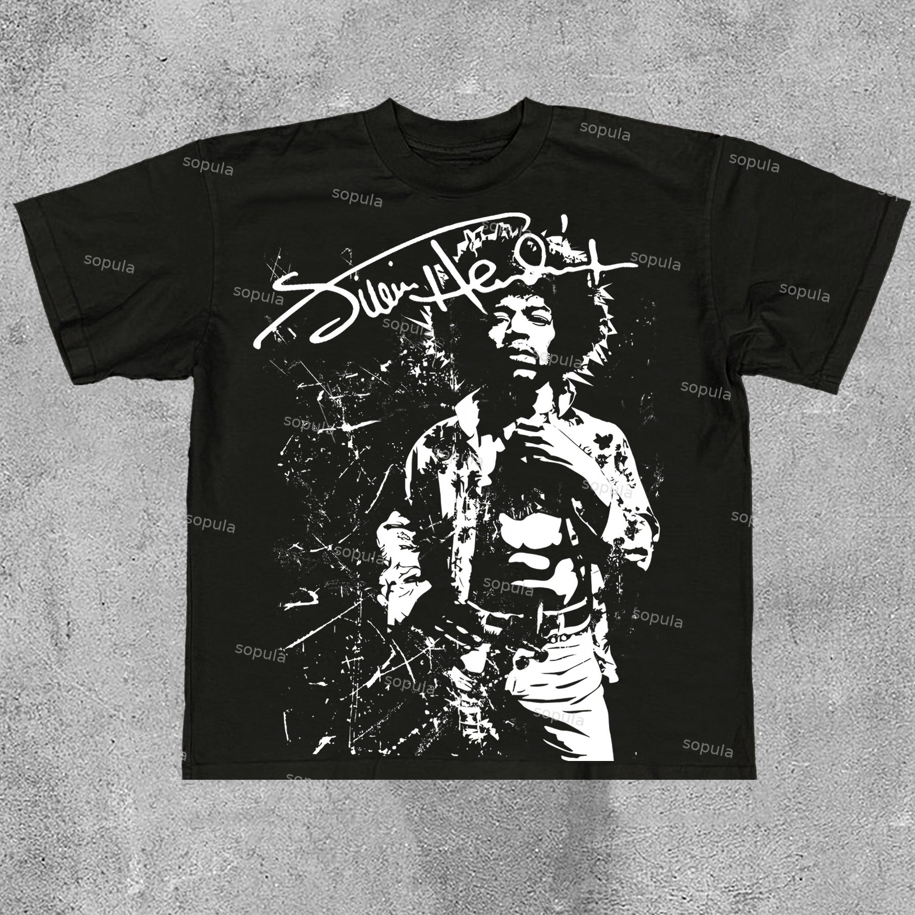 Sopula Stylish Jimi Hendrix Graphic Cotton T-Shirt