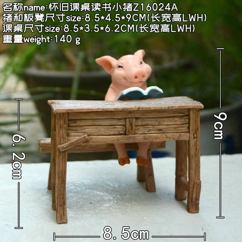 Cute Simulation Pig Statue Animal Figurines Miniature Fairy Garden Decor Home Decoration Accessories Resin crafts Desktop Decor