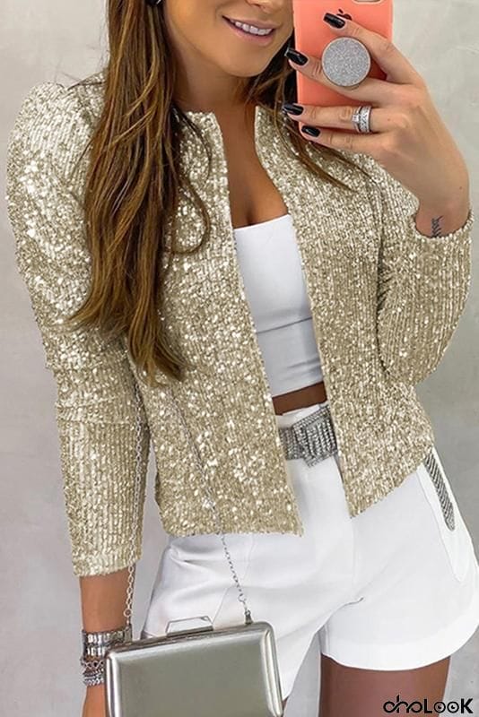 Fashion Casual Sequined Coat