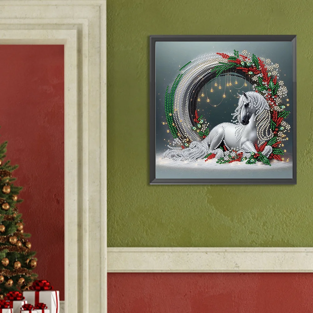 Diamond Painting - Partial Special Shaped Drill - Flower Horse(Canvas|30*30cm)