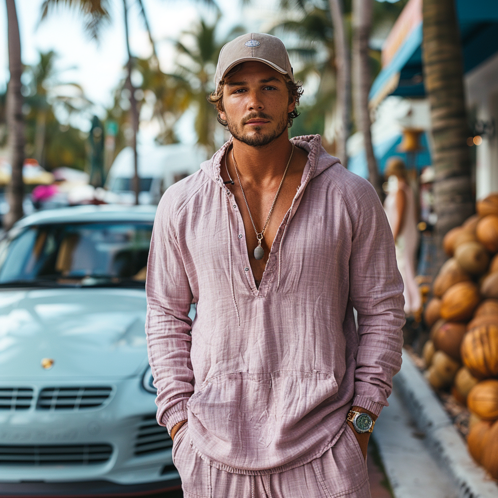 Men's Linen Hooded Shirt-inspireuse