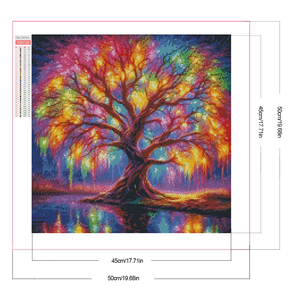 Partial AB Diamond Painting - Full Round Drill - Tree of Life(Canvas|45*45cm)