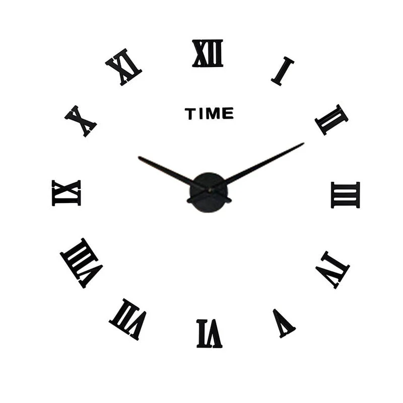 Roman Numerals Wall Clock Acrylic Material Self-adhesive Modern Home Decor 3D DIY Digital Wall Clocks Stickers Living Room