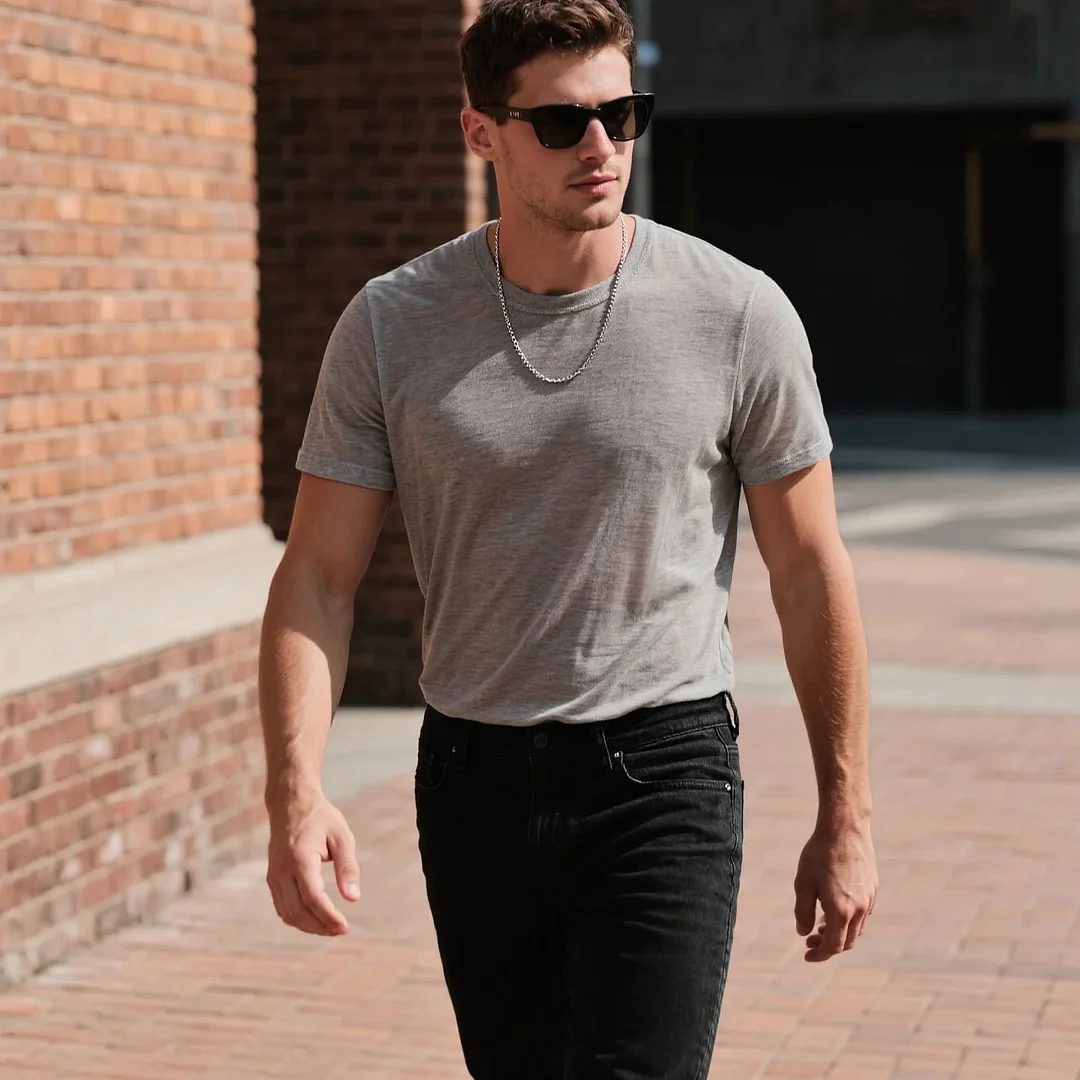  Stylish White Zipper Henley T-Shirt for Men - Perfect for Casual and Fashionable Looks-inspireuse