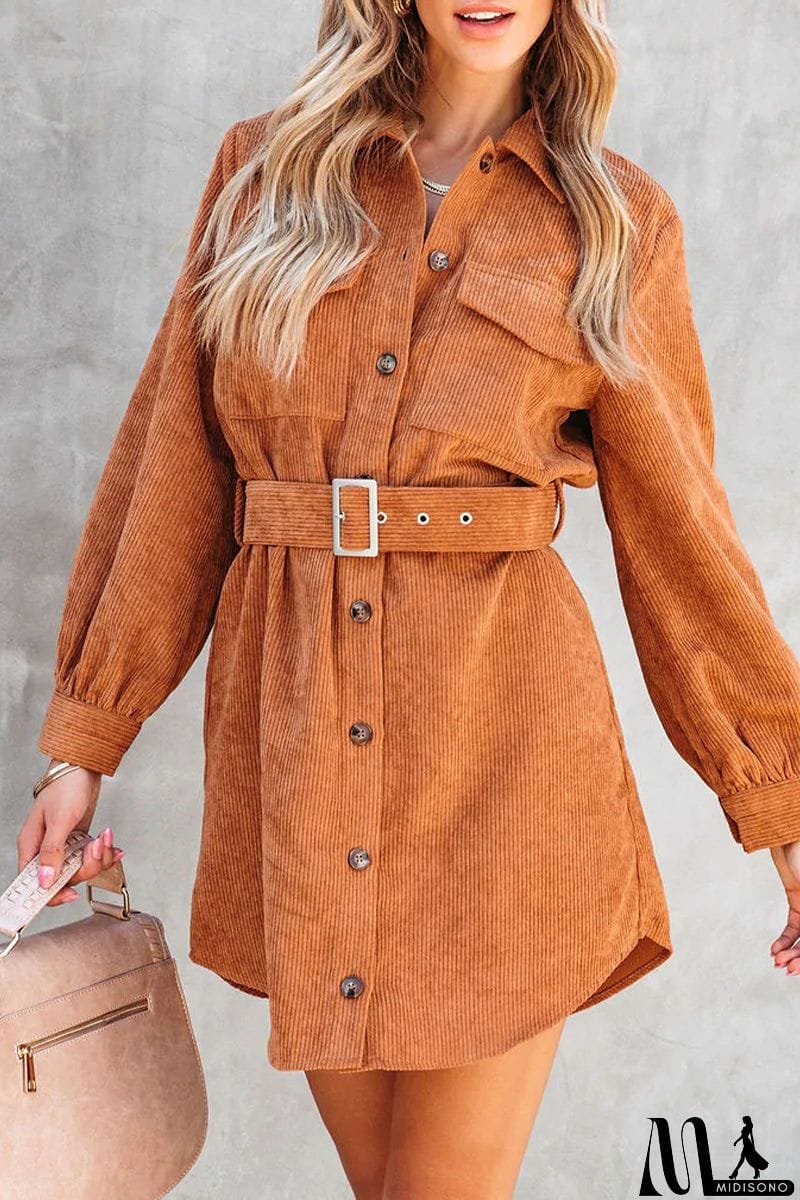 MidiSono - Sweet Elegant Pocket Frenulum Solid Color Square Collar A Line Dresses(3 Colors)