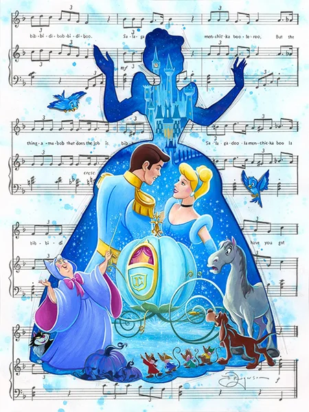Disney Princess Piano Score - Full Round 30*40CM