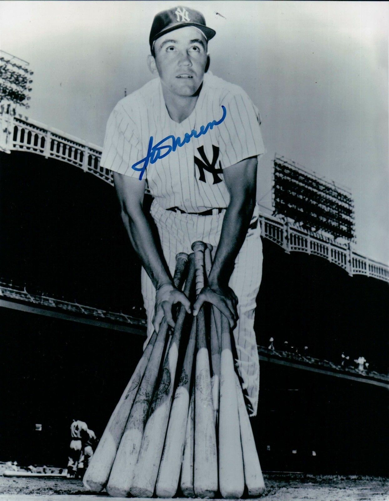 Irv Noren Signed 8X10 Photo Poster painting Autograph New York Yankees w/Bats Auto COA Blue Ink