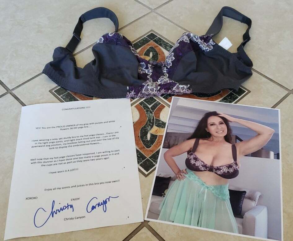 Christy Canyon: Signed Worn Bra w/her COA Pic Proof