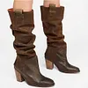 Daily Low Heel Leather Boots