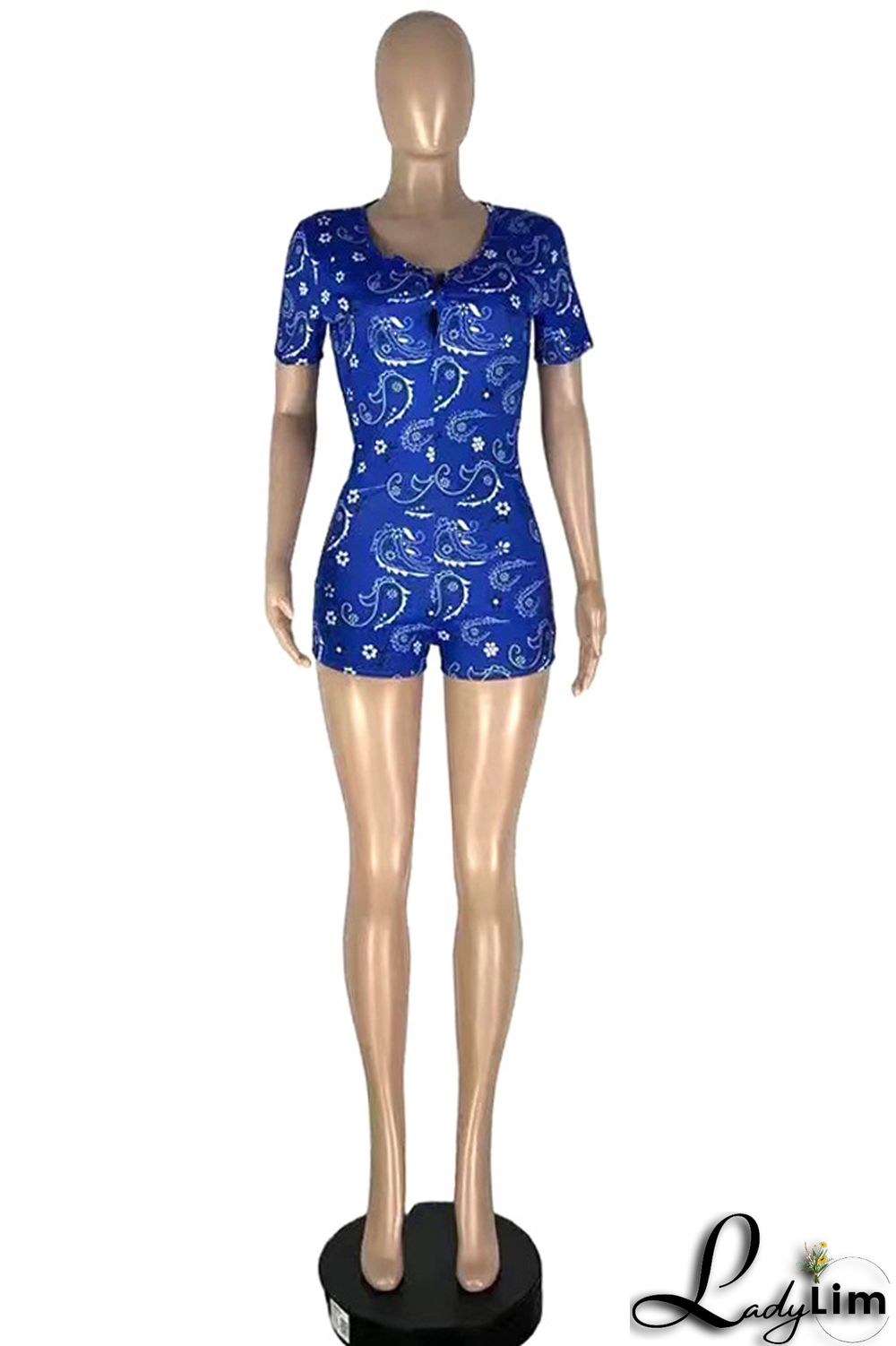 Green Fashion Casual Print Patchwork O Neck Skinny Romper