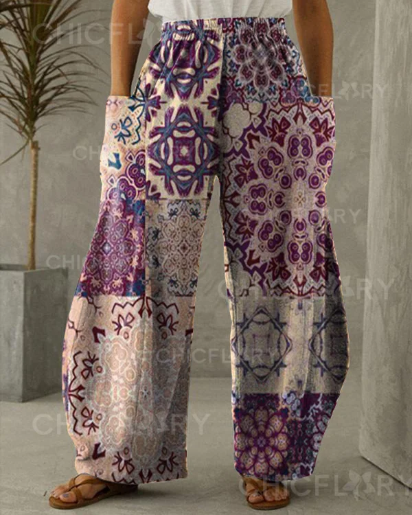 Women's Vintage Mandala Print Loose Pants
