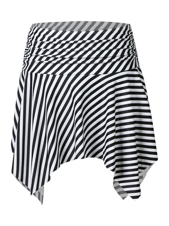 Women'S Pleated Irregular Hem Swimsuit Swim Skirt
