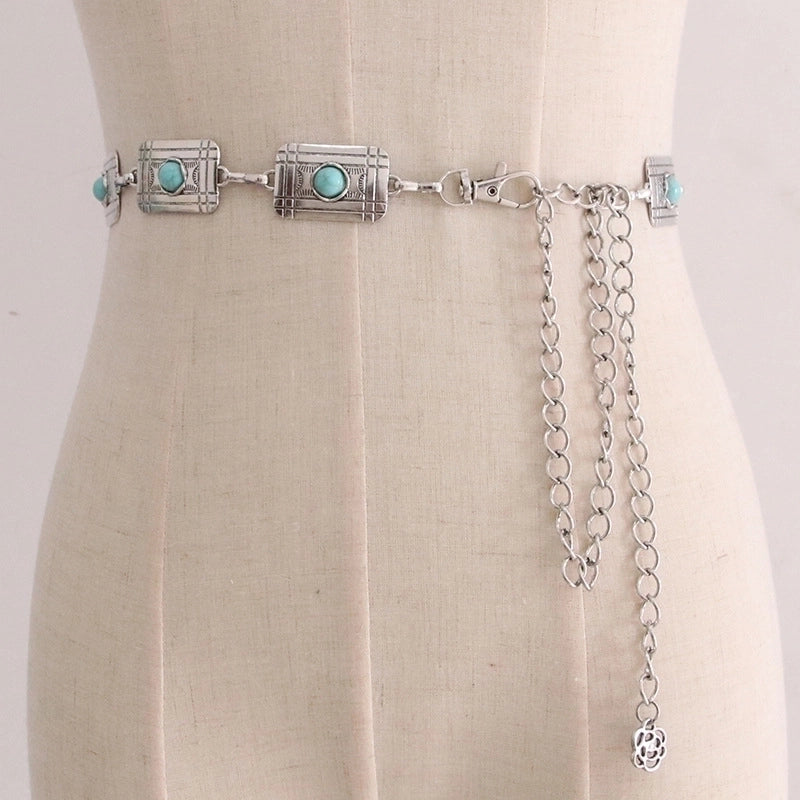 Ethnic Style Geometric Metal Women’s Chain Belts 1 Piece