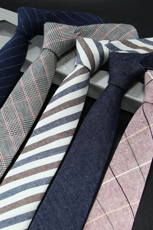 Tiboyz Stripe Plaids Casual Ties