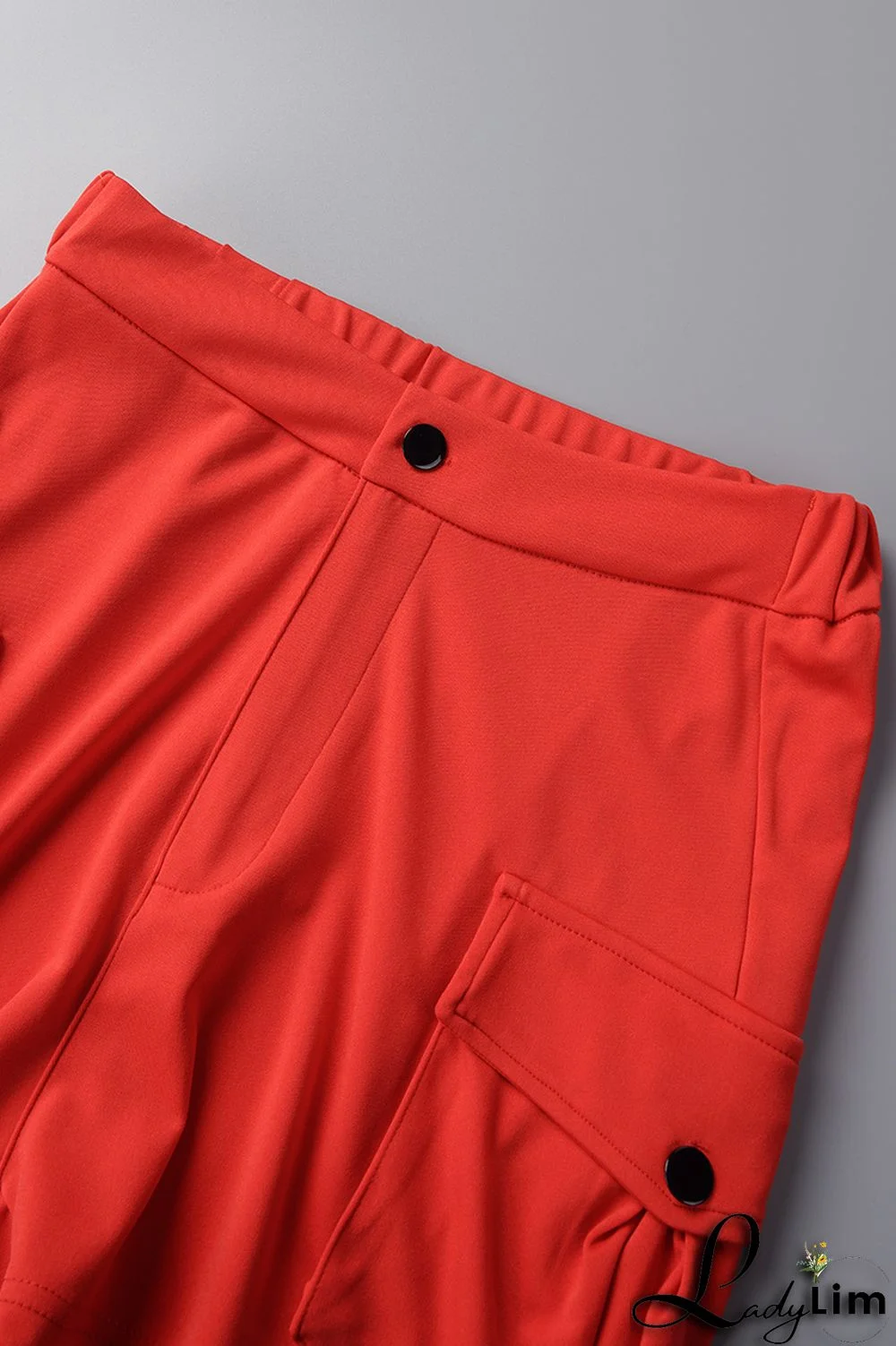 Red Casual Solid Patchwork Turndown Collar Short Sleeve Two Pieces