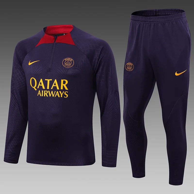 23-24 PSG Half Zipper Long Sleeved Purple Training Suit