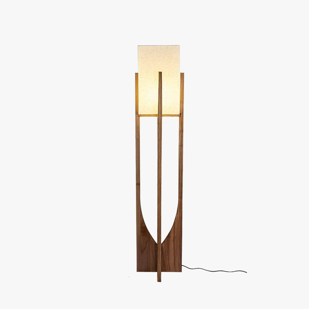 Ozawa Natural Rectangular Wood/Fabric Floor Lamp