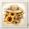 Diamond Painting-Square AB Drill Sunflower And Hat(45*45CM)