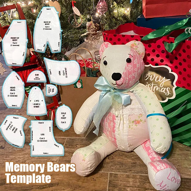 Acrylic Memory Bear Sewing Template Ruler with Instruction Memory