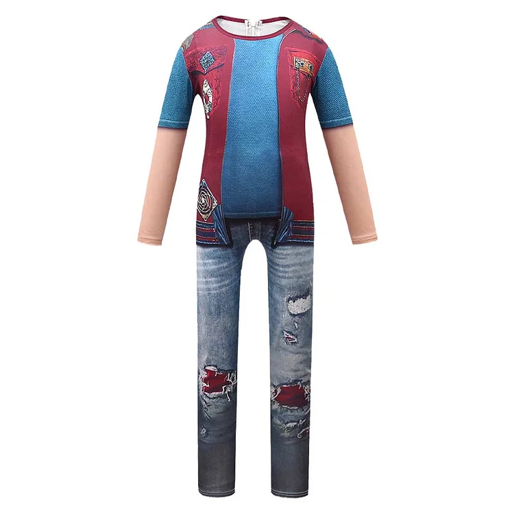 Kids Children Zombies 4: Dawn of the Vampires (2025) Zed Blue Red Jumpsuit Set outfits Cosplay Halloween Costume