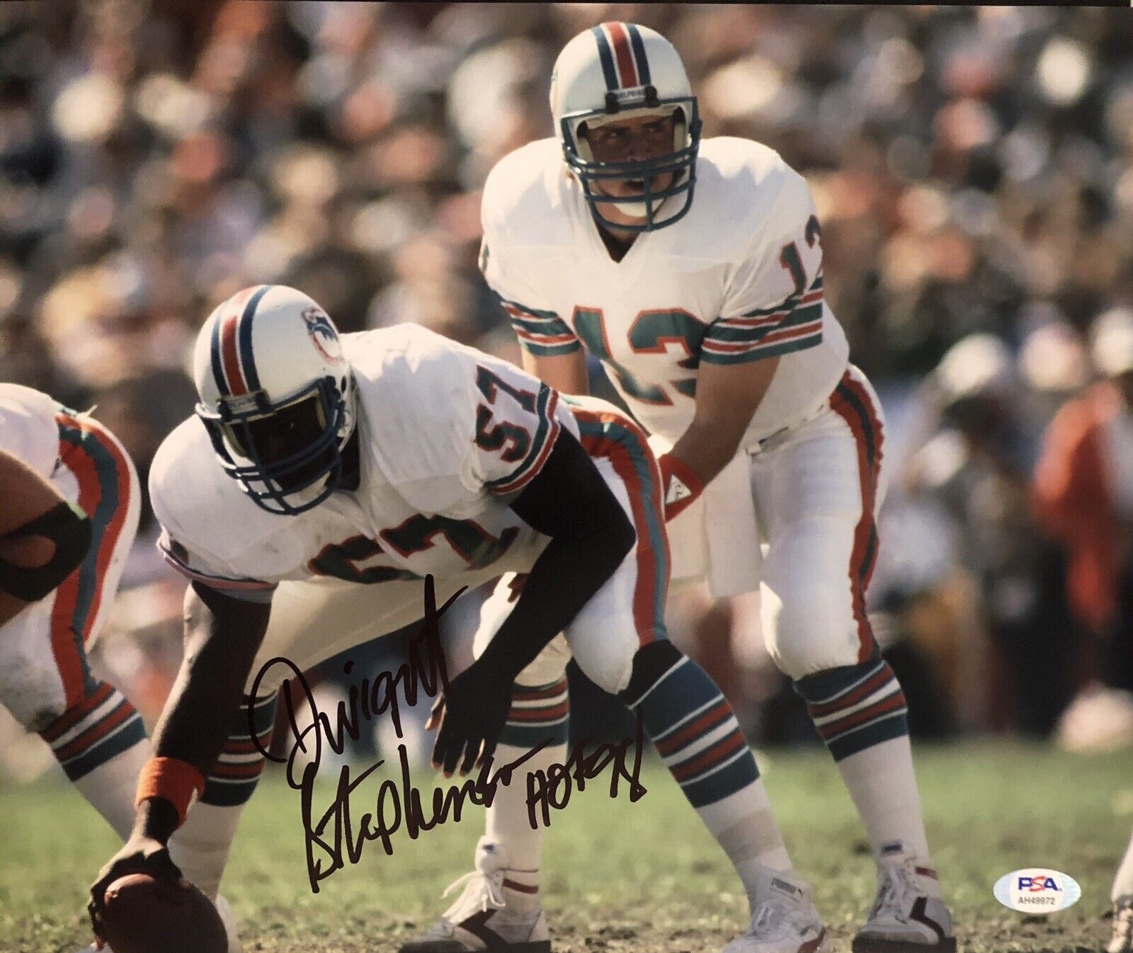 Dwight Stephenson Signed Autographed 11x14 Photo Poster painting Miami Dolphins Psa/Dna