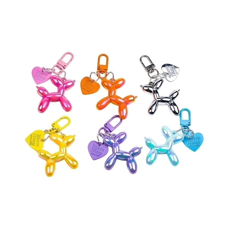 Style Love Electroplated Blow Dog Keychain Couple Girlfriend DIY Key Chain Bag Pendant Accessories Small Gift