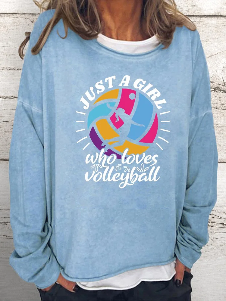 Just a Girl Who Loves Volleyball Women Loose Sweatshirt-Annaletters