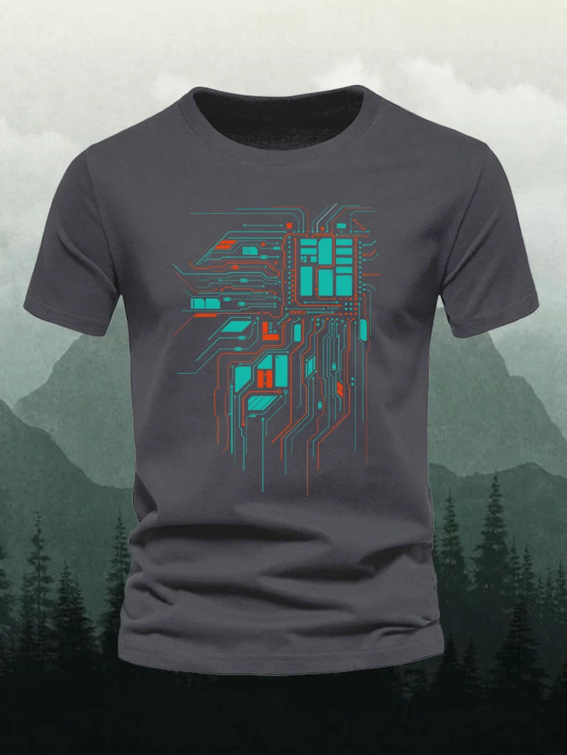 Green (Men's) Integrated Circuit Short-Sleeved Shirt in  mildstyles
