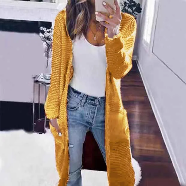 Women Fashion Long Knit Cardigan Sweater