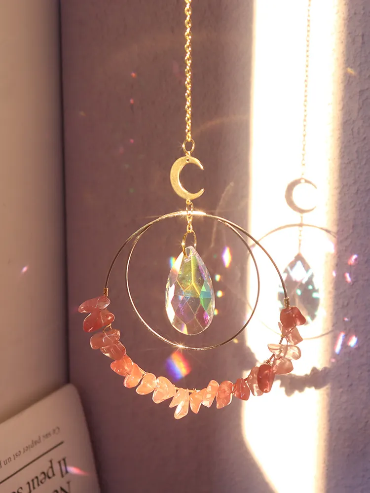 Crystal Sun Light Trapping Wind Chime Pendant Prism Lighting Catching Decor