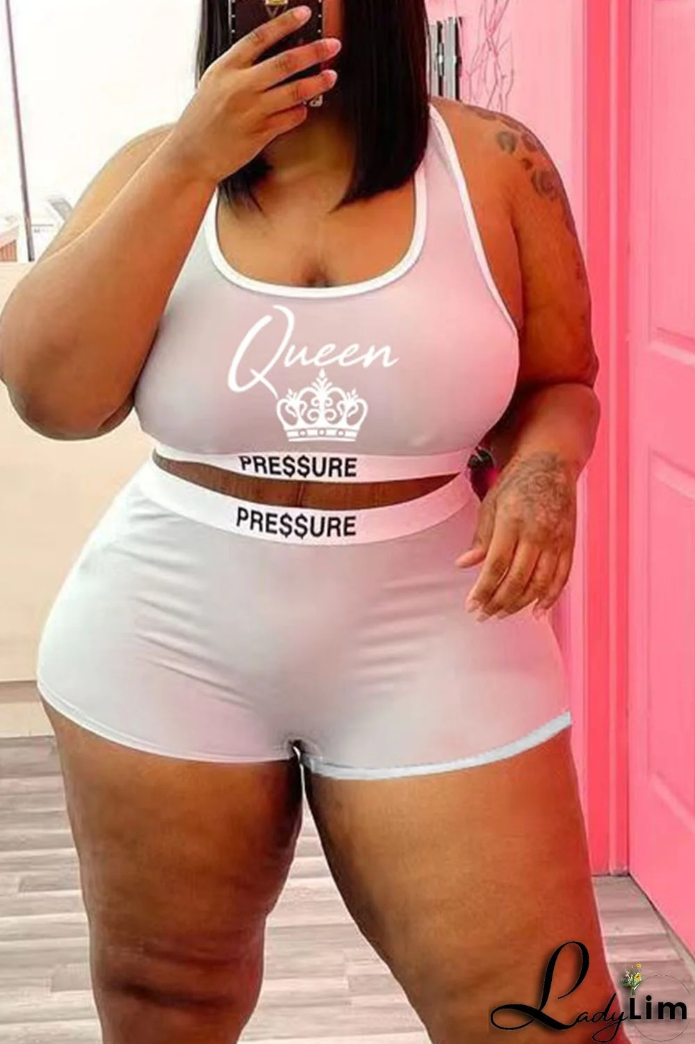 Red Casual Print Split Joint U Neck Sleeveless Two Pieces