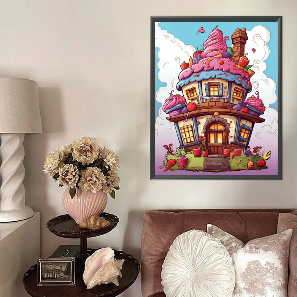 Partial AB Diamond Painting - Full Round Drill - Dessert House(Canvas|45*55cm)