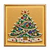 DIY Christmas Pearl Painting Lighted Wall Art ,Diamond Painting LED Picture with Inner Frame, Handmade Beaded Christmas Decor with Warm Glow Lights, Holiday Home Decoration Gift for Living Room Bedroom