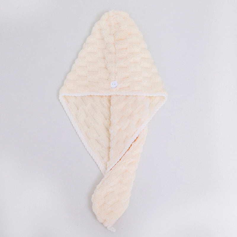 Cloud Lattice Towel Bath Towel Hair Drying Hat Shower Cap Women’s Household Water Absorbent Quick-drying Hair-free Thickened Wearable Bath