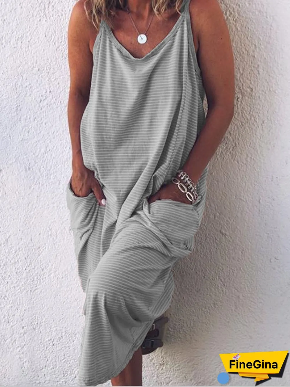 Casual Round Neck Sleeveless Casualdress