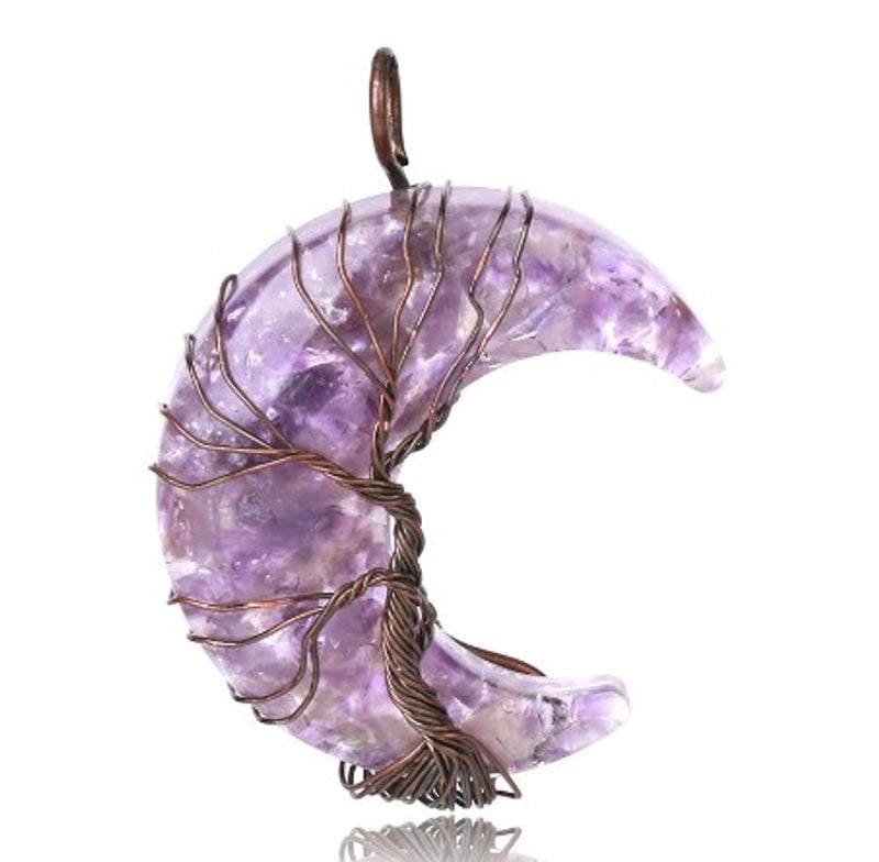 Casual Minimalist Moon Natural Stone Opal Plating Women’s Pendant Necklace Necklace Pendant