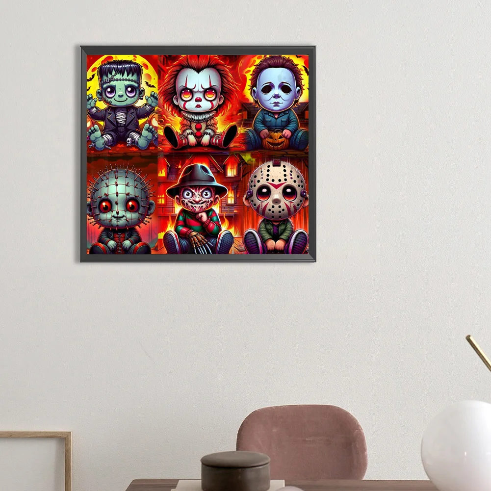 Partial AB Diamond Painting - Full Round Drill - Horror All Stars(Canvas|55*50cm)