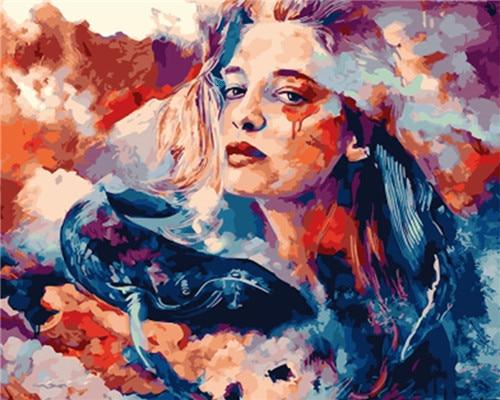 

Woman Hugging a Whale – People Paint By Numbers - 40*50CM, 501 Original