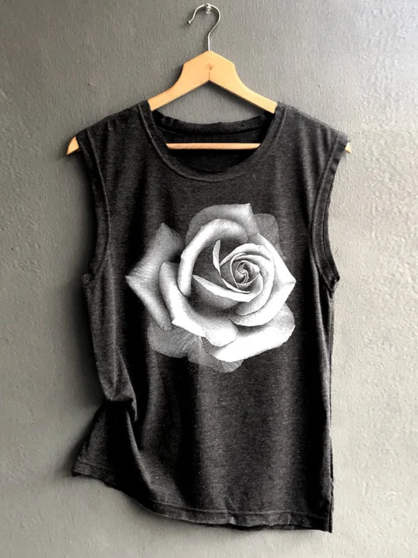 Rose Print Tank Top