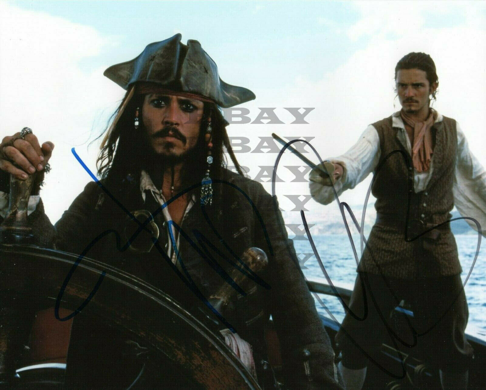 Orlando Bloom & Johnny Depp Autographed Signed 8x10 Photo Poster painting Reprint