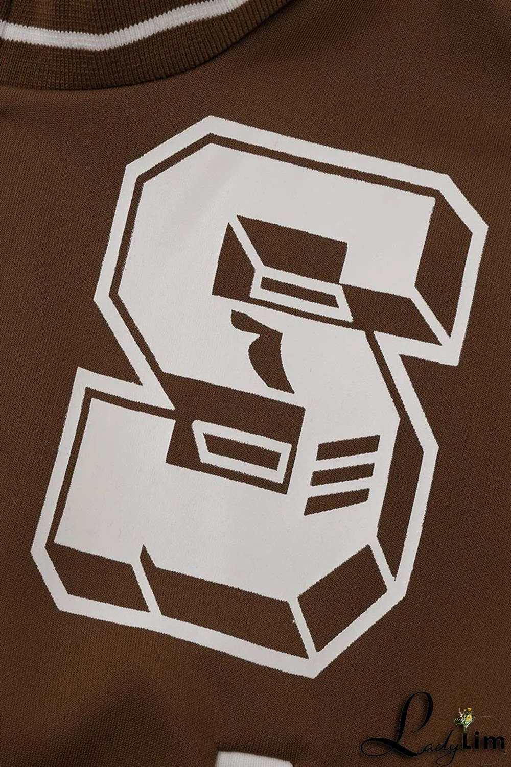 Black Fashion Casual Letter Print Patchwork Zipper Collar Short Sleeve Two Pieces