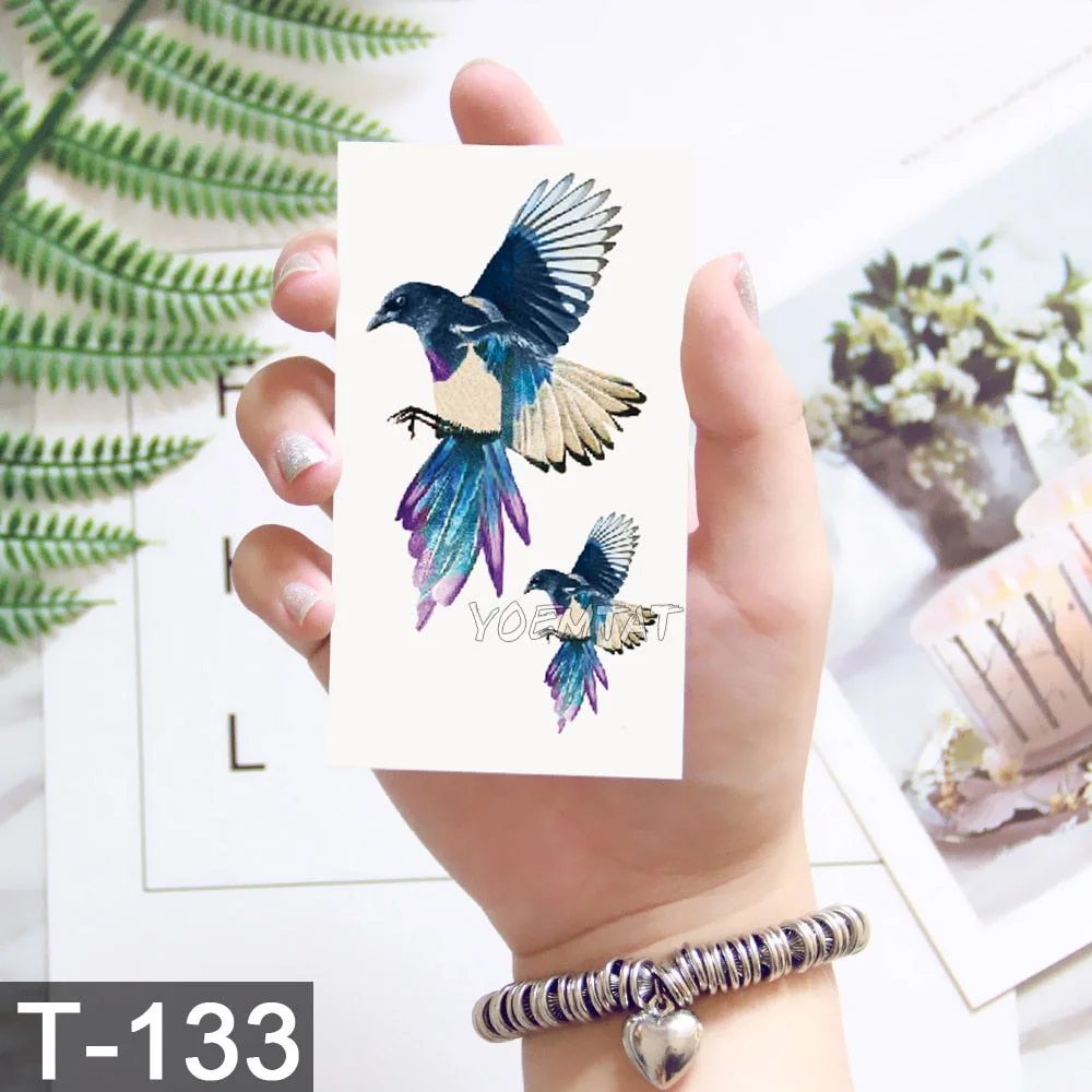 Waterproof Temporary Tattoo Sticker Cute Watercolor Cartoon Design Children Lamp Water Transfer Tatto Marine Man Girl Fake Tatoo