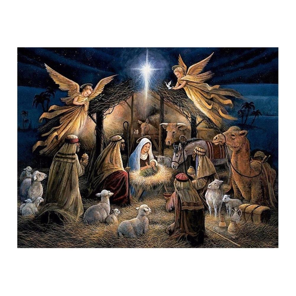 Full Round Diamond Painting Religion Nativity of Jesus (40*30cm)