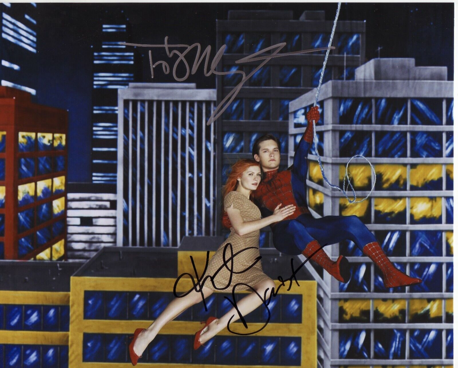 SPIDERMAN - KIRSTEN DUNST & TOBEY MAGUIRE AUTOGRAPH SIGNED PP Photo Poster painting POSTER